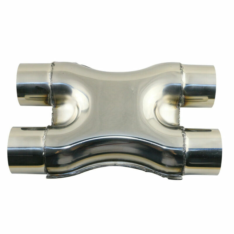 3inch Crossover Universal Car Polished Stainless Steel Exhaust X Pipe Tube 3''