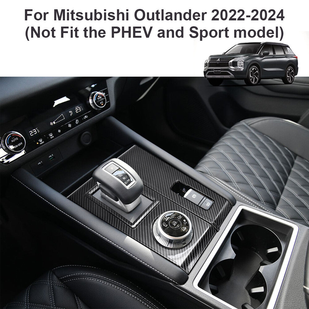 Carbon Fiber Color For 2022-24 for Mitsubishi Outlander Gear Shift Panel Cover Trim