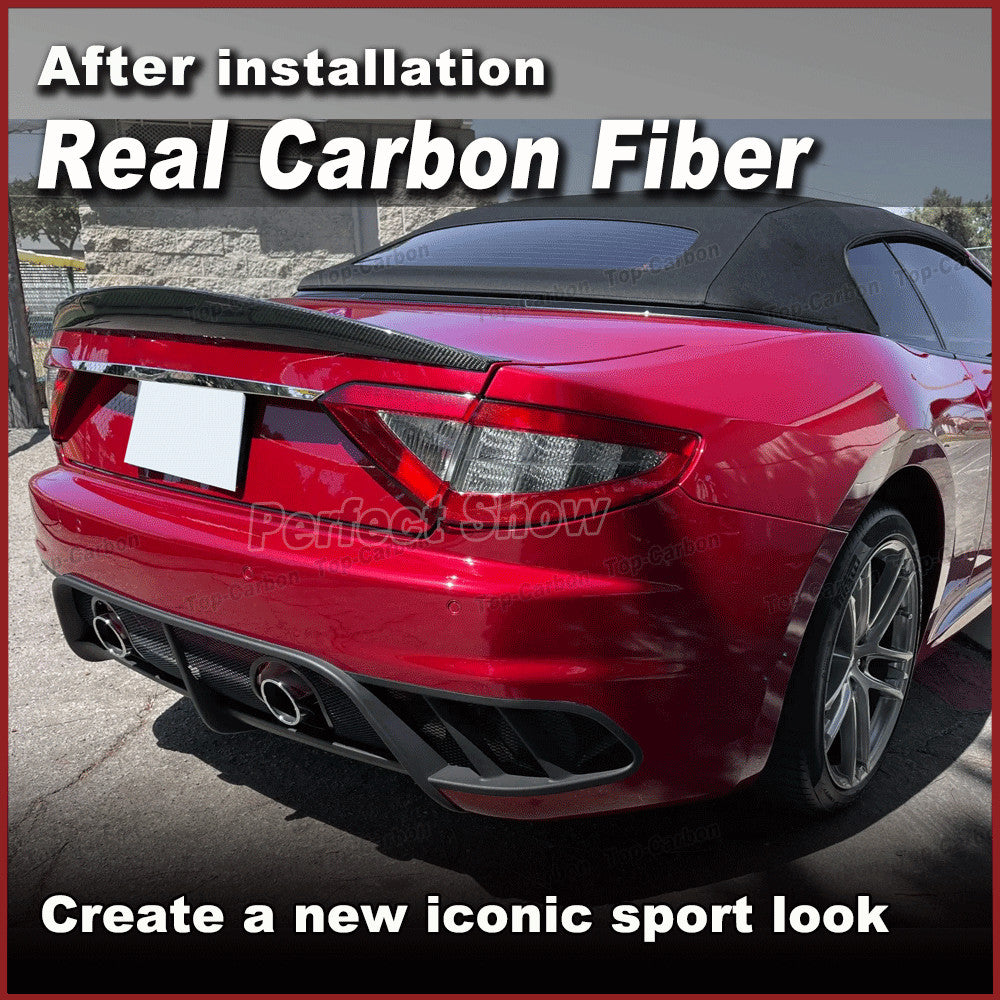 REAL Carbon Rear Trunk Spoiler Wing for Maserati Gran Turismo Convertible 12-14