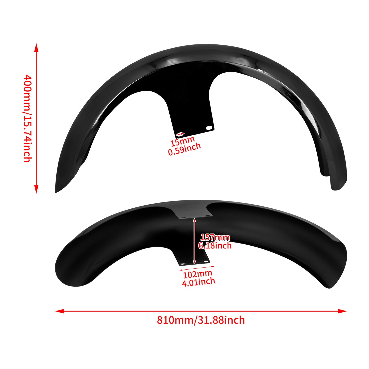 Gloss Black 120/23Wrap Front Fender for Harley Touring Road Electra Glide 96-23