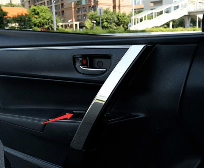 Car for Toyota for Corolla 2014-2018 Chrome Steel Interior Door Armrest Cover Trim