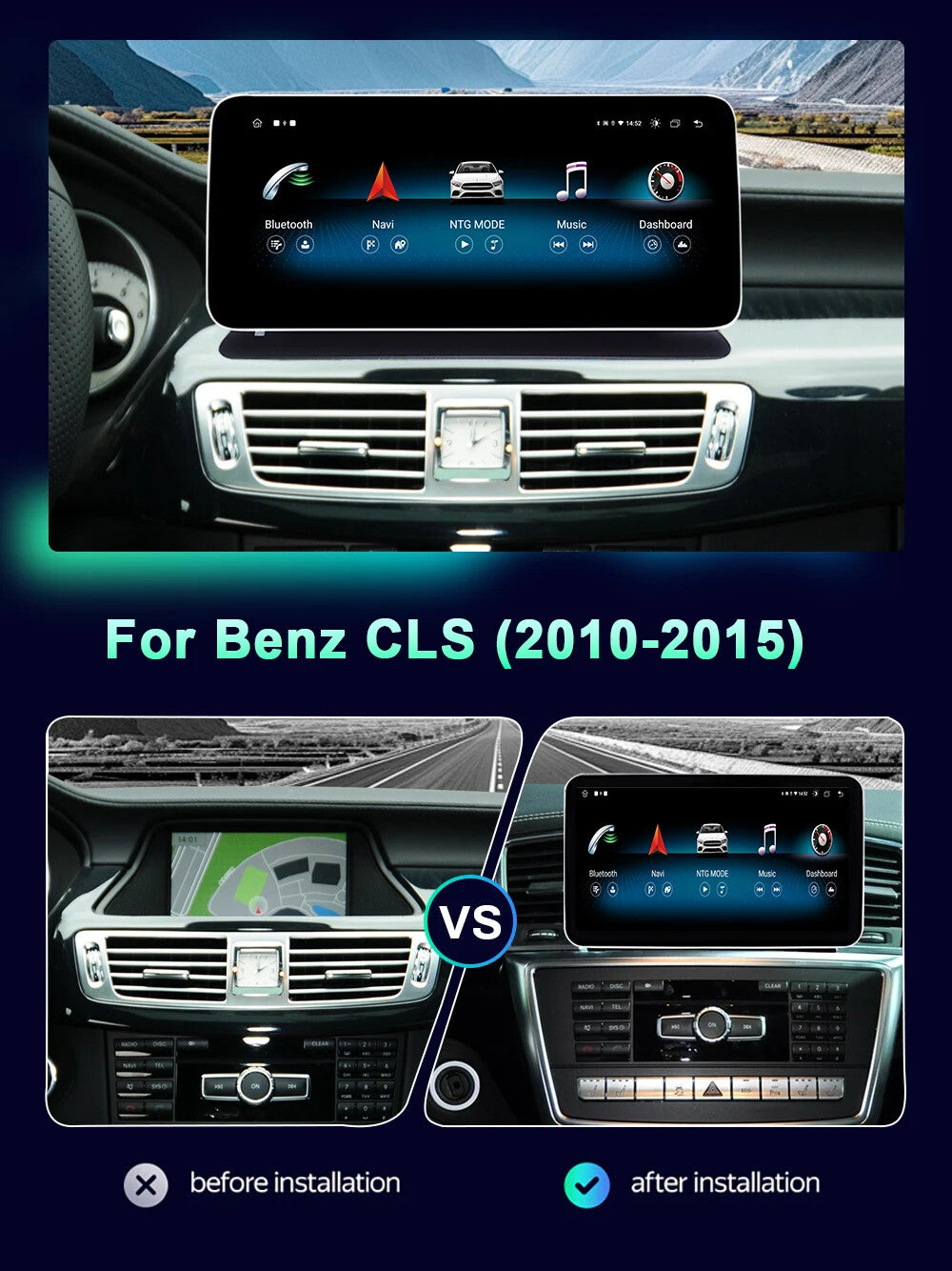 for Mercedes for Benz CLS 2010-2015 Android Auto Car Radio Carplay Stereo Player GPS