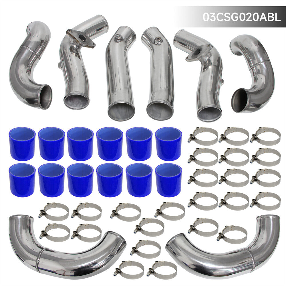 Turbo Intercooler 2.75'' Piping Kit for Nissan GT-R R35 VR38DET VR38 09-15 Blue