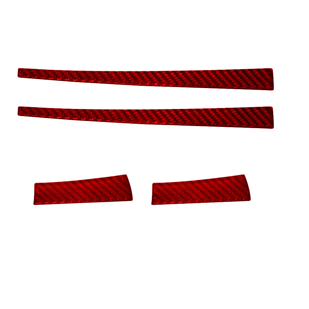 4-piece set of red carbon fiber rearview mirror cover trim strips for Toyota Hilux