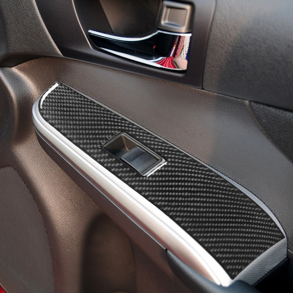 4Pcs Carbon Fiber Car Window Lock Lift Panel Frame Trim for Toyota for Camry 2012-14
