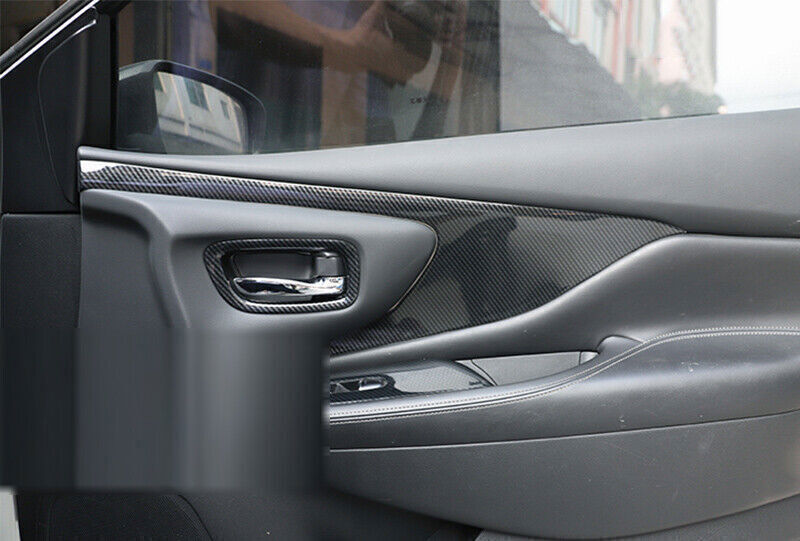 Car Inner Door Handle Cover Trim 4PCS Fit for Nissan Murano 2015-21 Carbon Fiber