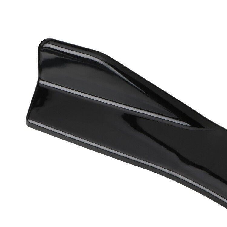 2-Piece Car Rear Bumper Lip Diffuser Separator Canard Protective Film Gloss Black