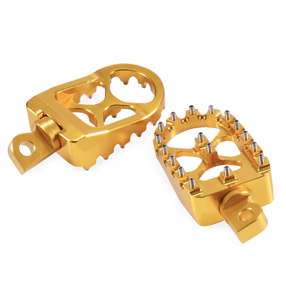 2¡Á CNC Foot Pegs Pedal Wide MX Style Footrest Fit for Harley Sportster Softail Gold