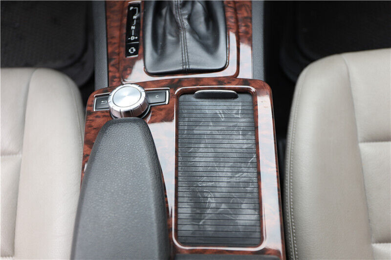 Middle Console Gear Shift Panel Trim for Mercedes-Benz C-Class 11-13 Brown Wood
