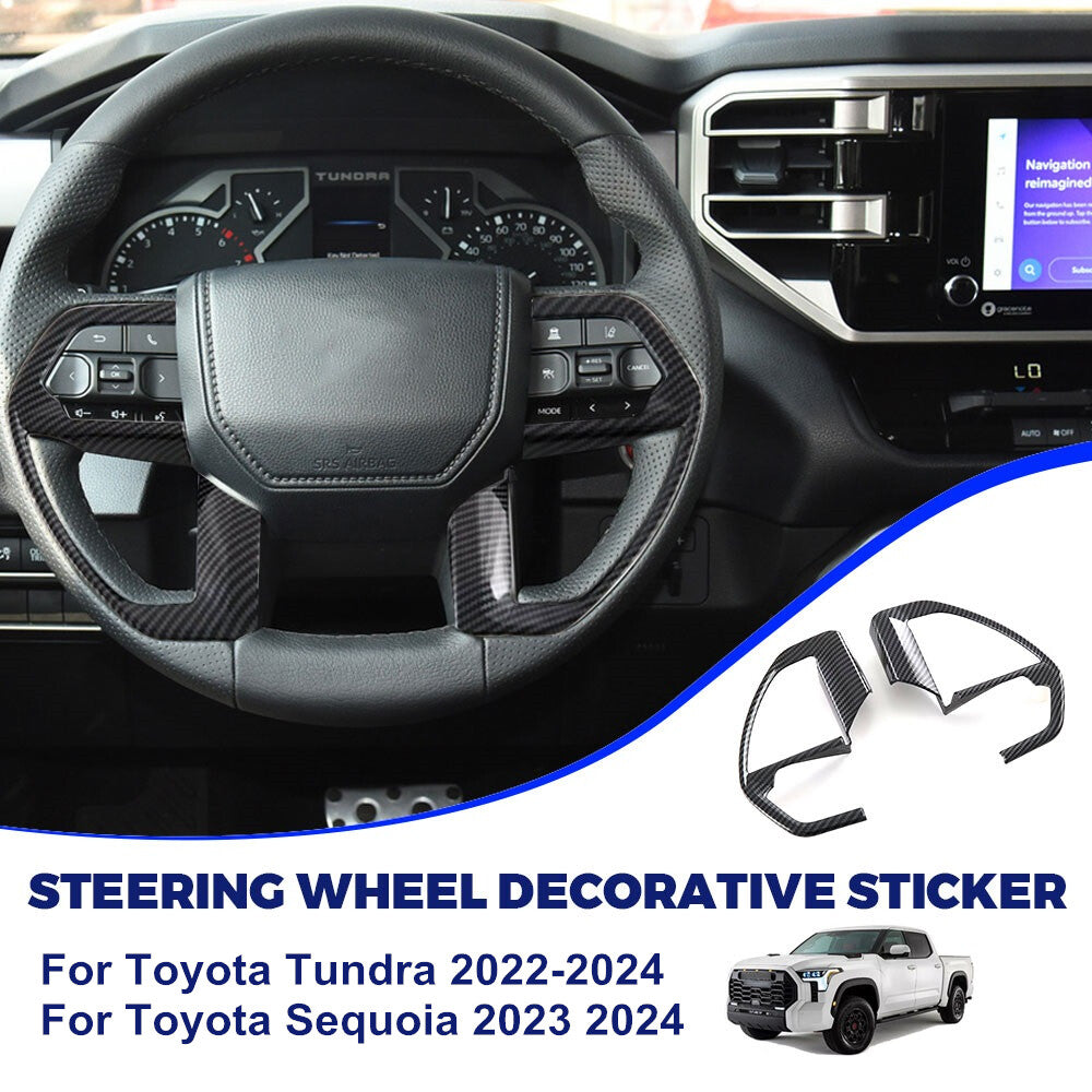 Carbon Fiber for Toyota Tundra 2022-2024 Steering Wheel Cover Trim Accessories