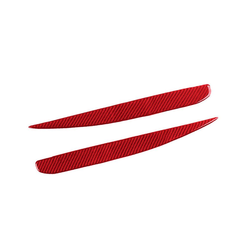 2Pcs Red Carbon Fiber Headlight Eyebrow Cover Trim for Honda S2000 2000-2009