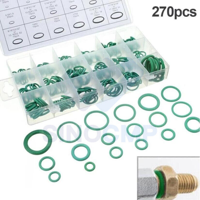 270pcs/set O-Ring Kit HNBR A/C Assortment Oil Proof Plumbing Auto Car AC Repair