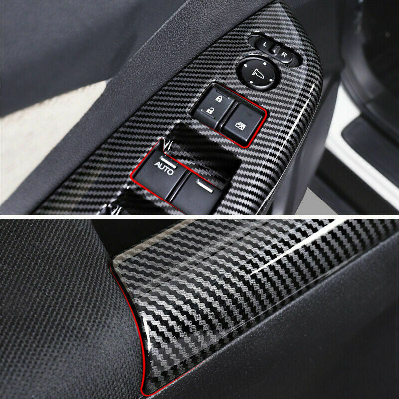 4x for Honda CR-V 2012-2016 Carbon Fiber Look Window Lock Lift Panel Cover Trim