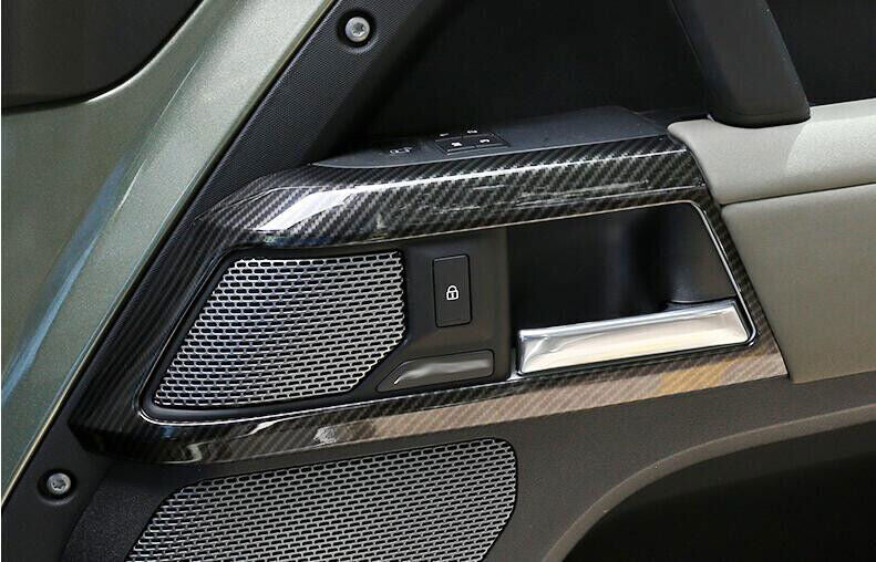 for Land Rover for Defender 110 2020-25 Carbon Fiber Inner Door Handle Frame Trim 4X