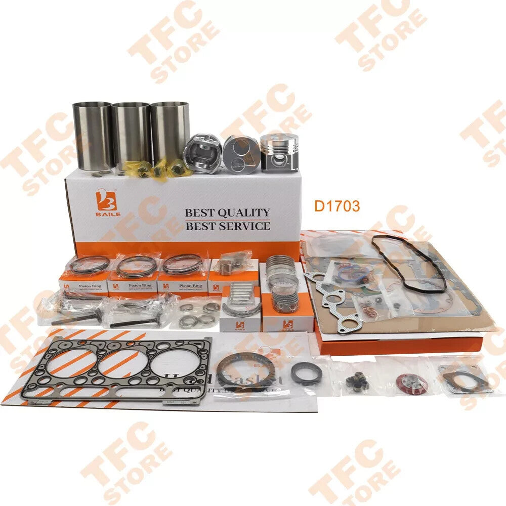 D1703 Overhaul Rebuild Kit For Kubota Engine Gasket Kit piston ring Tractor??