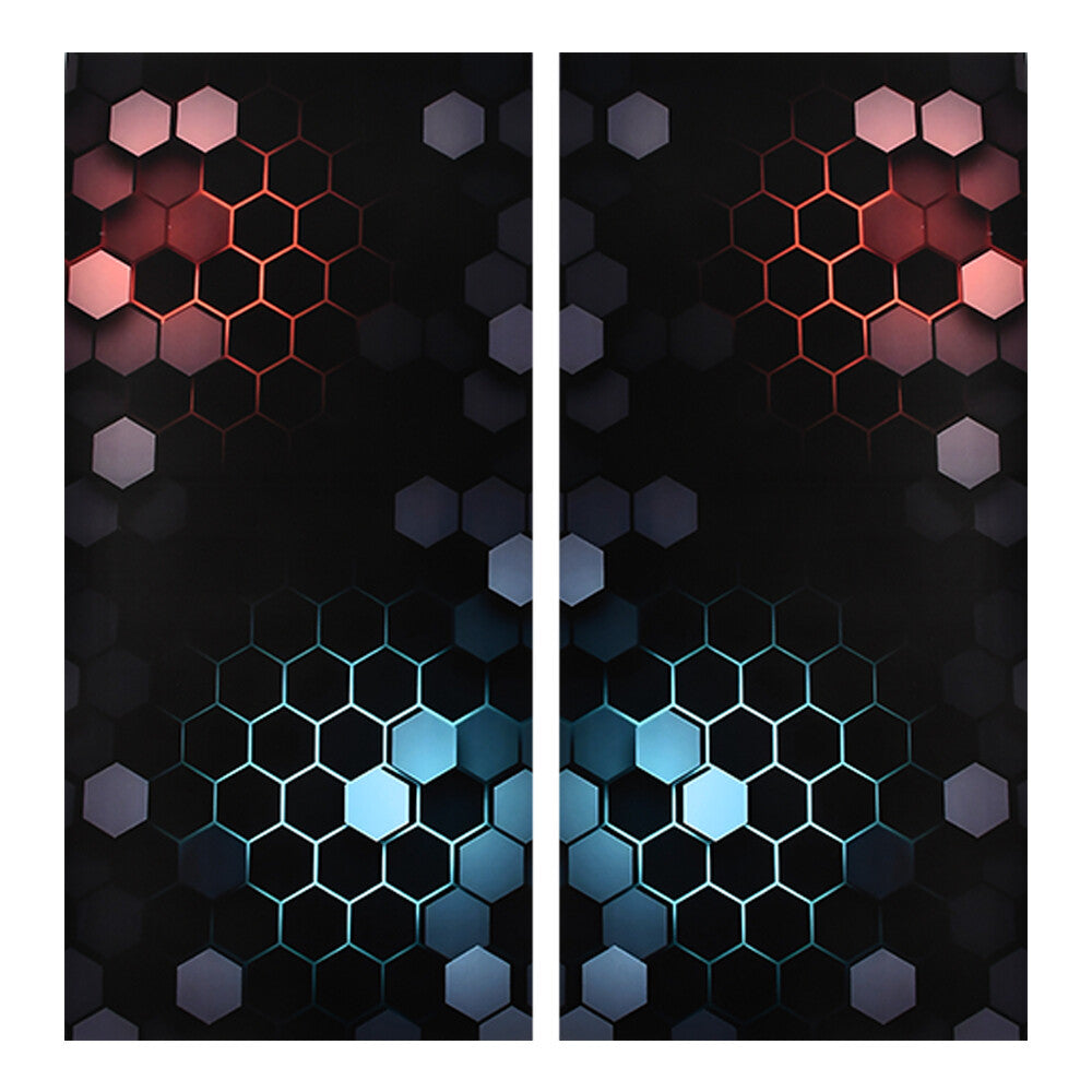 2x BlueRed Honeycomb Car Stickers B Pillar Waterproof Center Column Decal