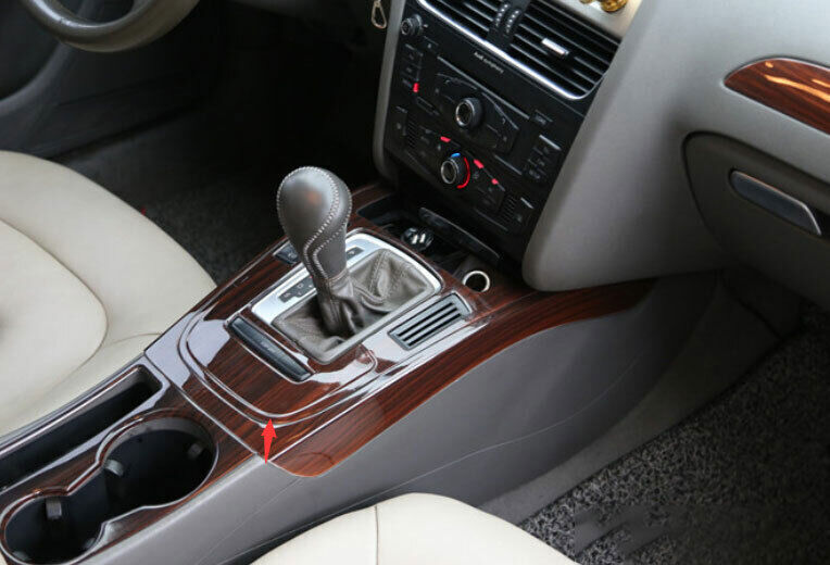 for Audi A4 B8 2009-12 Red Wood Grain Inner Gear Shift Panel Frame Cover Trim 1P