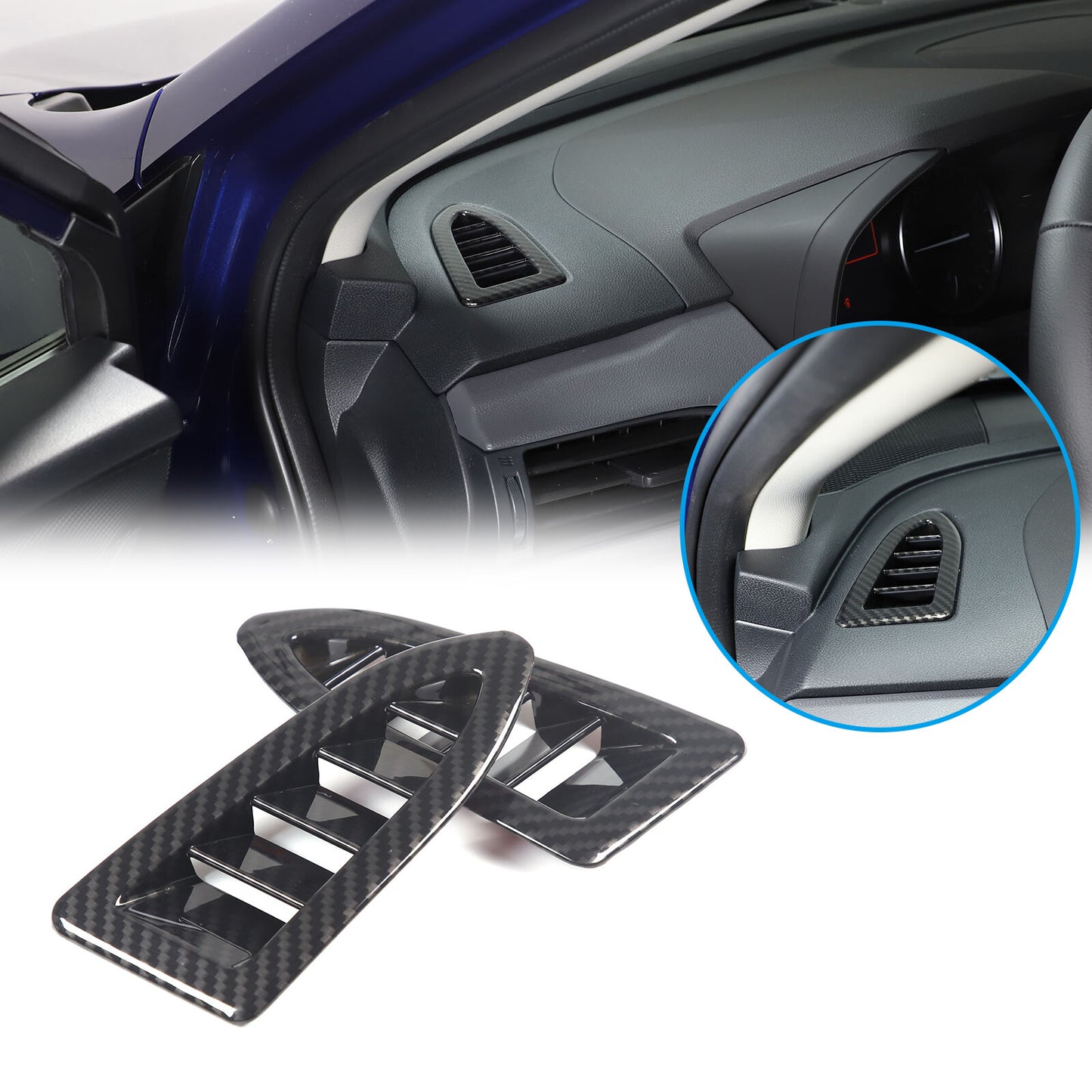 ABS carbon fiber dashboard vent cover trim for Toyota Supra A90 19-22