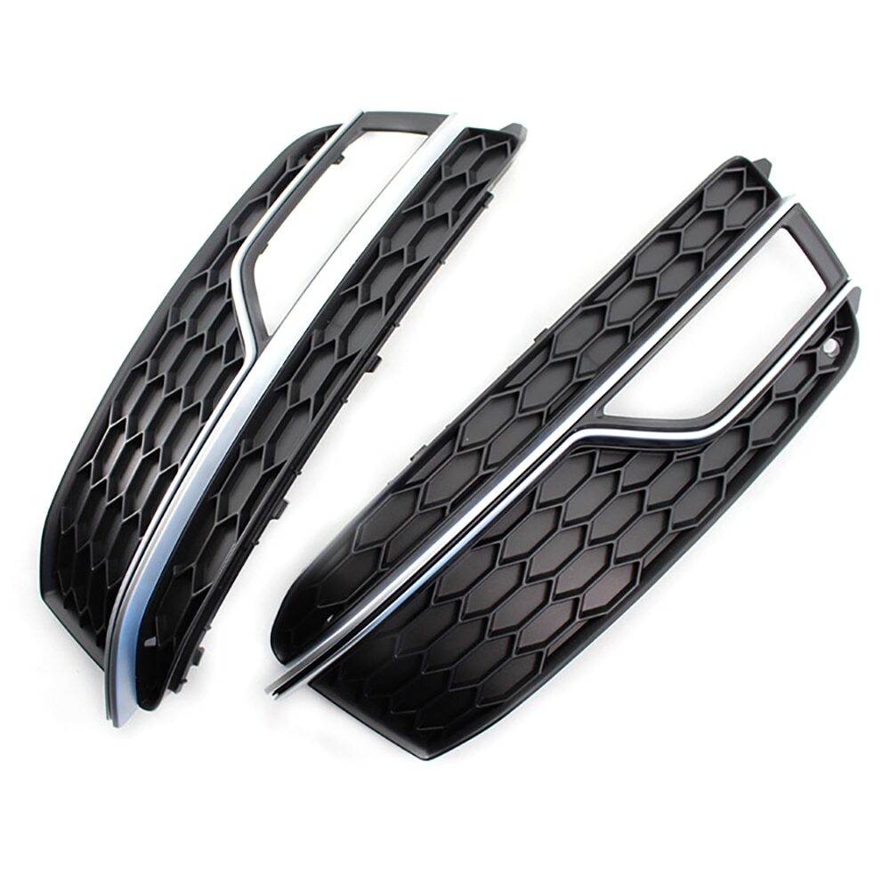 Pair Front Bumper Light Fog Lamp Grille Cover for Audi A5 S-Line S5 2013-2017