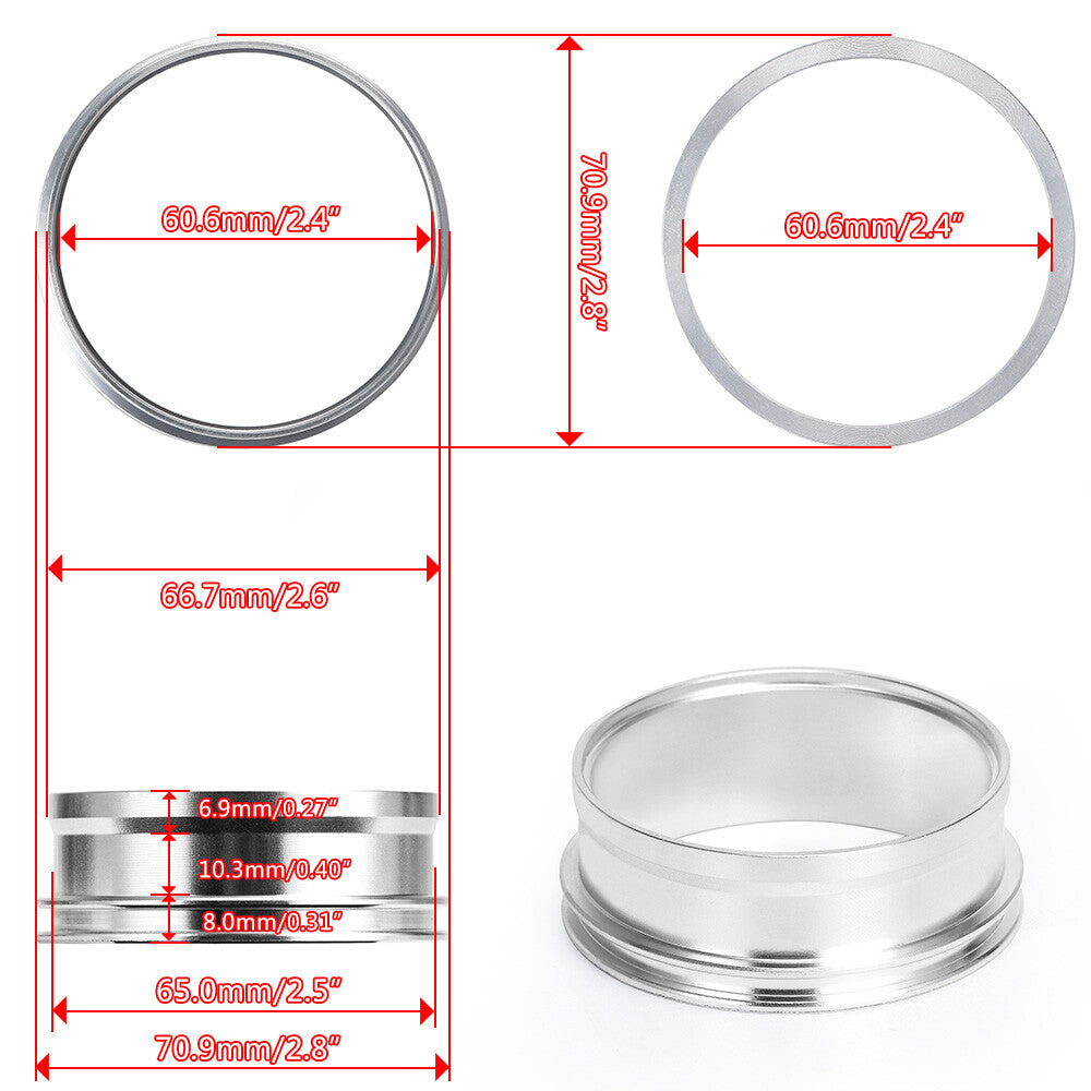 2.5 Quick Release Aluminum Heavy Duty Intake V Band Clamp Intercooler Pipe
