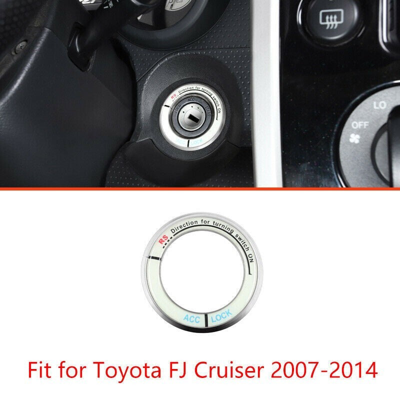 for Toyota FJ Cruiser 07-2014 Silver Aluminum Ignition Switch Start Button Frame