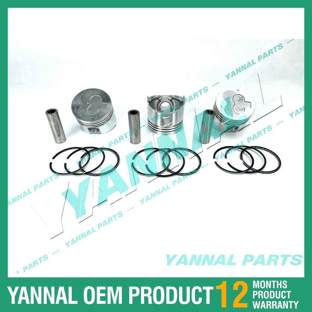 3-piece piston with piston rings + 0.5 mm for Mitsubishi L3E 21 mm engine (extra-large size)