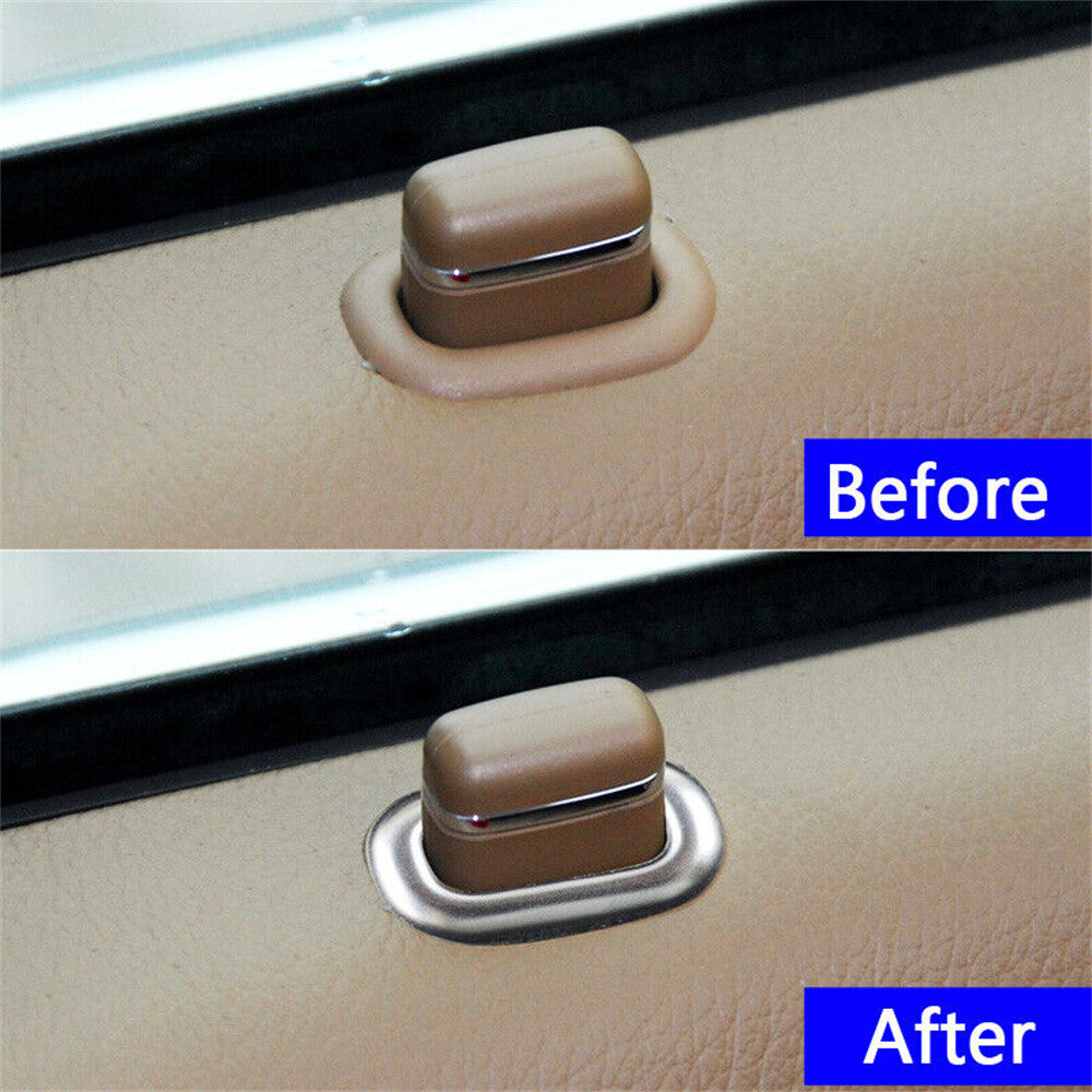 4¡ÁSteel Silver Door Lock Pins Ring Trim for Mercedes-Benz S Class W221 2006-2013