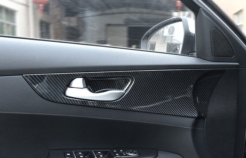 for Kia Forte 19-23 Carbon Fiber ABS Inner Door Handle Bowl Frame Cover Trim 4x