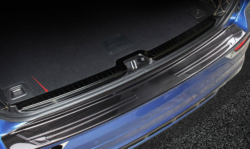 for Volvo XC60 2018-23 Black Steel Inner Rear Bumper Protector Sill Plate Guard