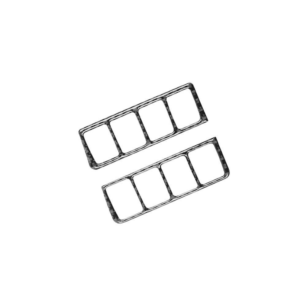 2X Carbon Fiber Front Door Mode Switch Cover Trim for Nissan Rogue 2014-2016