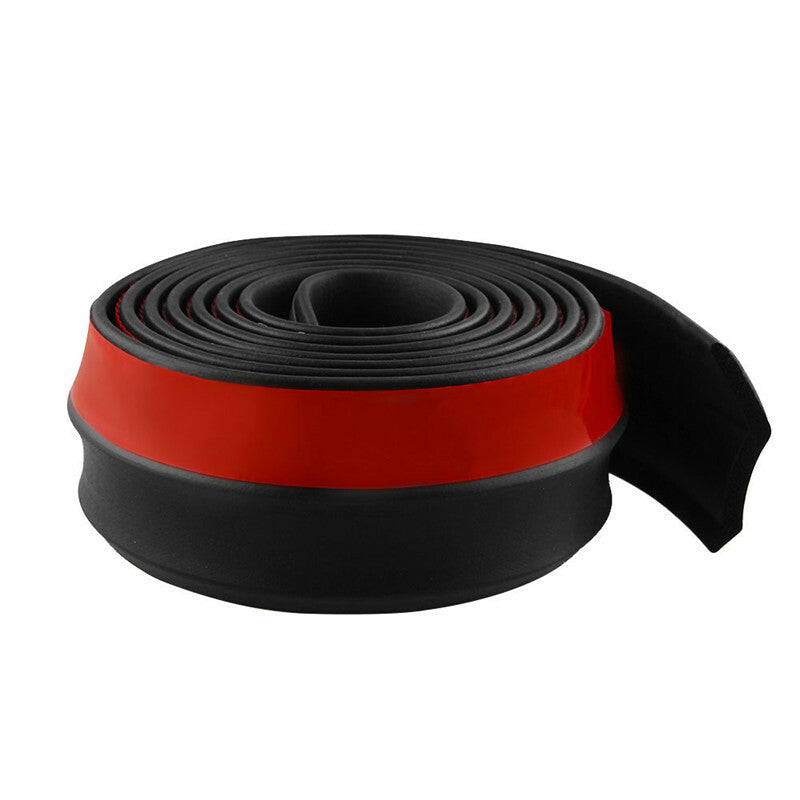 Car Bumper Lip Strip Protectors Splitter Body Spoiler Anti-rubbing Rubber Pad BK