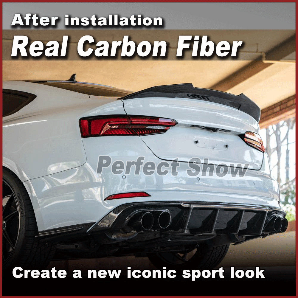 for Audi A5 S Line S5 RS5 B9 Coupe 17-22 Real Carbon Rear Trunk Spoiler Lip Wing