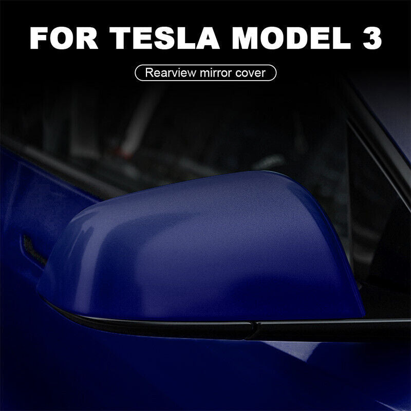 Right Side Mirror Cover Cap Blue for Tesla Model 3 2017-2022