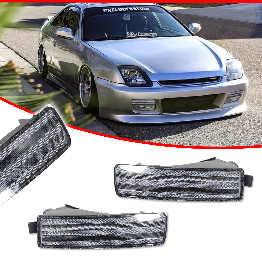 A pair of transparent bumper park signal light housings for 1997-2001 for Honda Prelude
