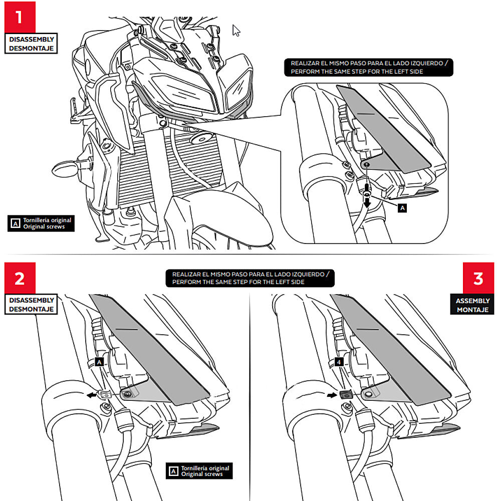 Front Downforce Naked Spoilers for Yamaha MT-09 2017-2020 MT-09 SP 2018-2020
