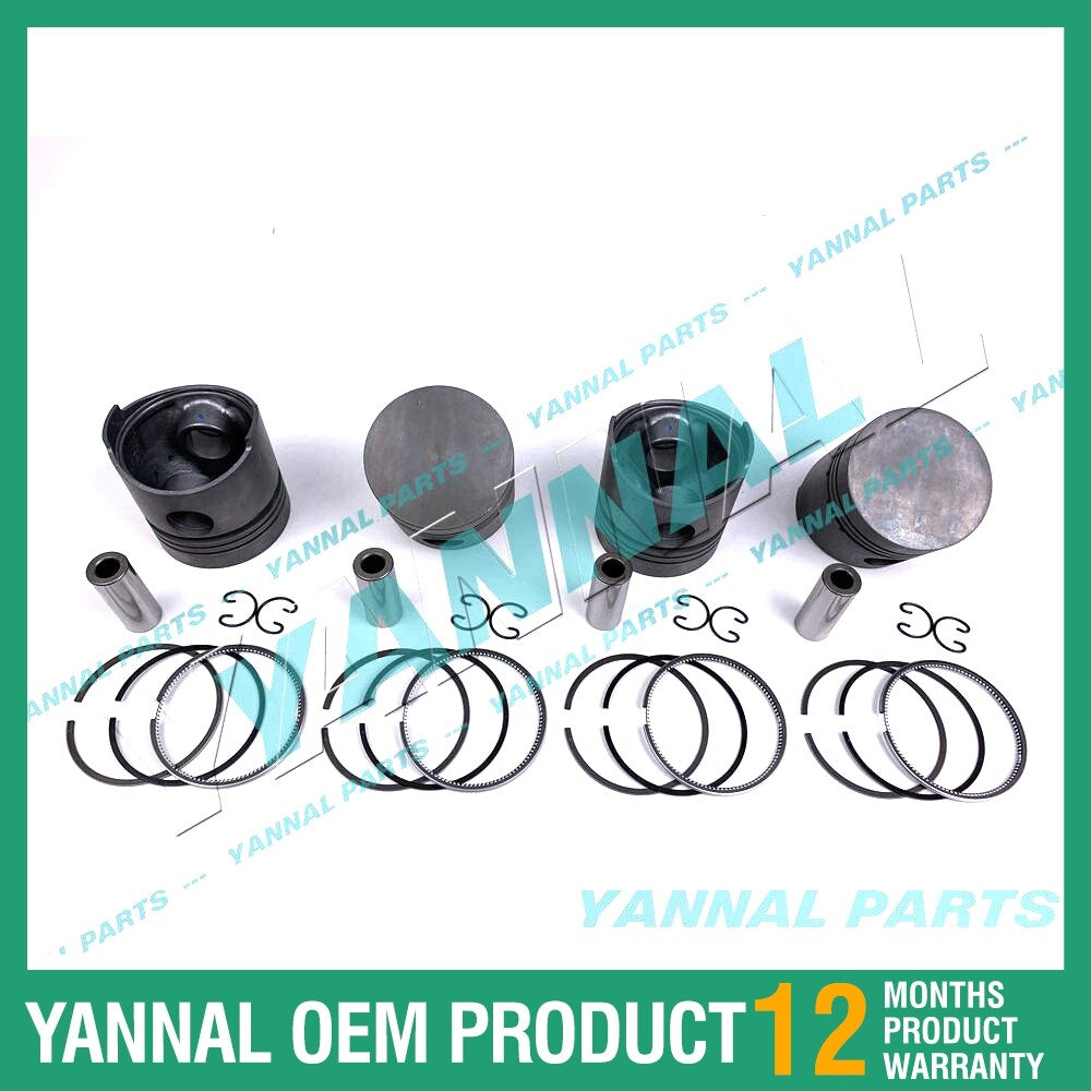 4-piece piston with piston rings + 0.5 mm for Kubota V1502 engine (oversized)