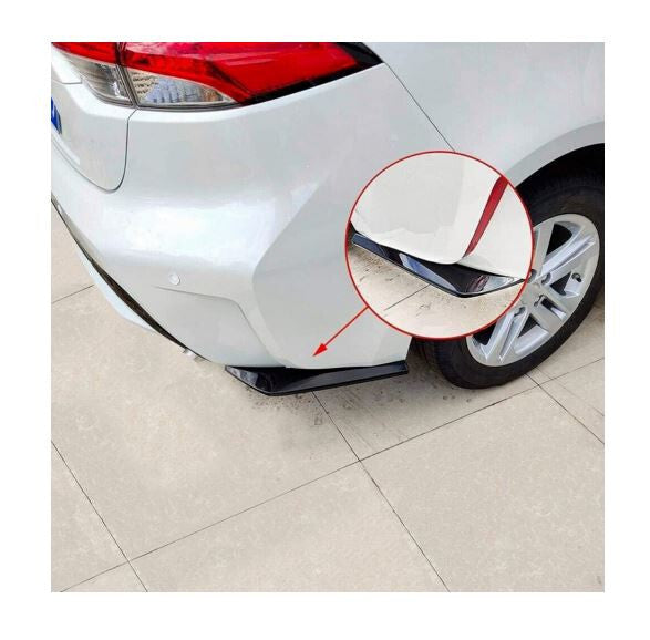 Rear bumper boiler lip diffuser separator cannal angle gloss black for Audi