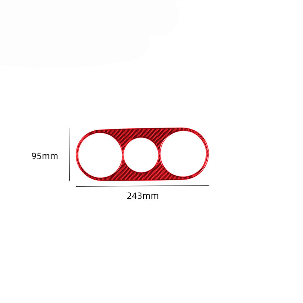Red Carbon Fiber Rear Air Vent Outlet Panel Trim Cover for Ford F150 2004-2008