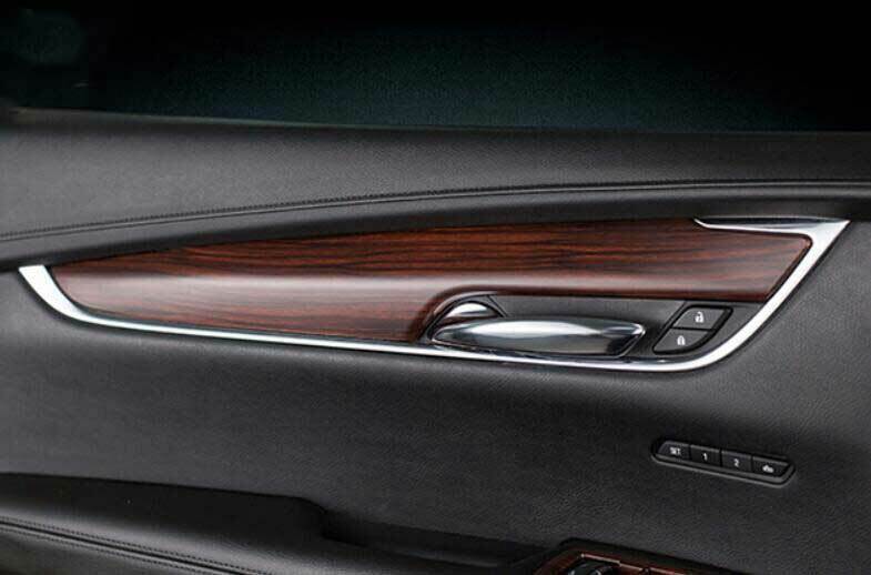 for Cadillac XT5 2017-22 Wood Grain ABS Interior Door Panel Strip Cover Trim 4Pc