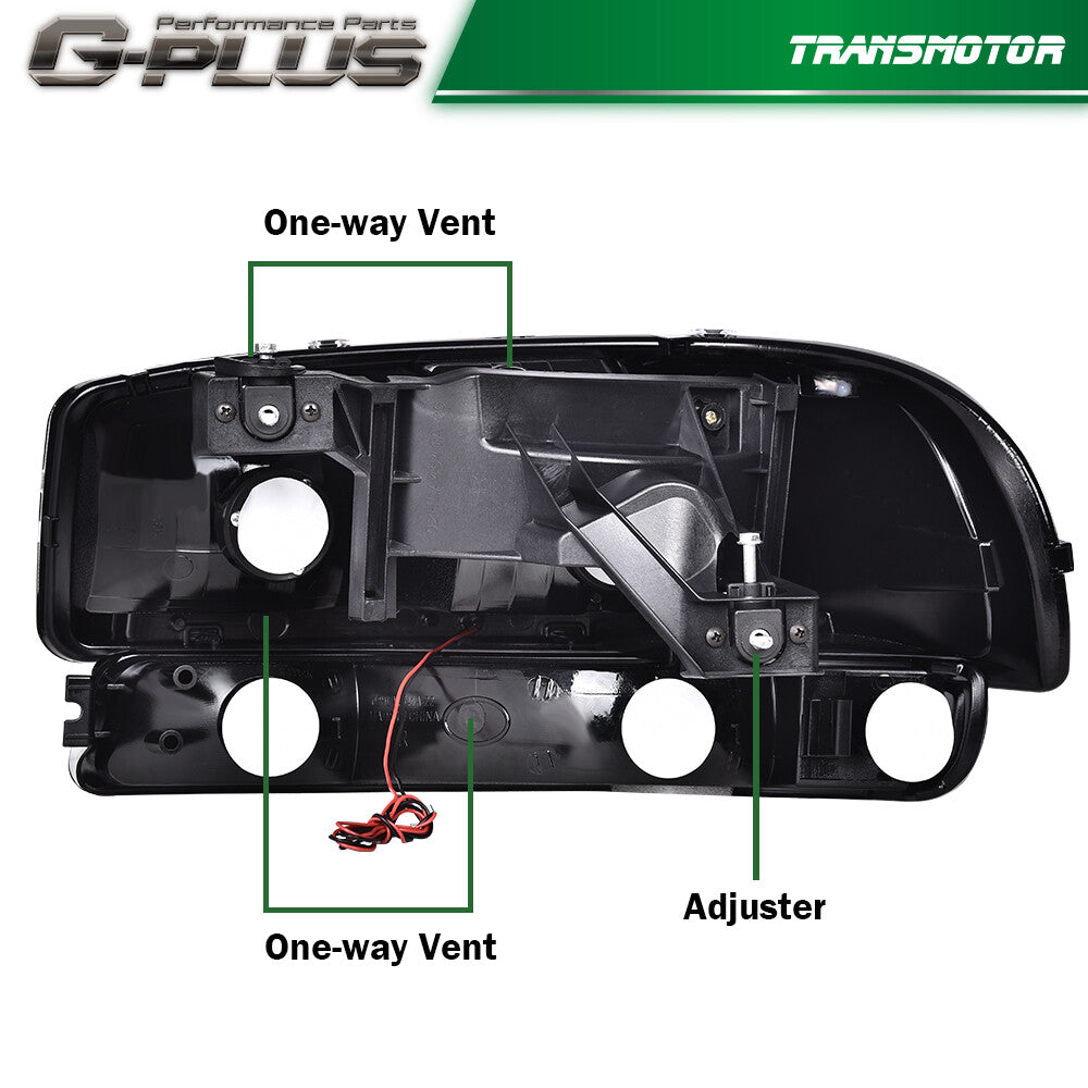 Suitable for 99-07 GimCissi for Sierra for Yukon LED DRL headlights with turn signals, black/clear.