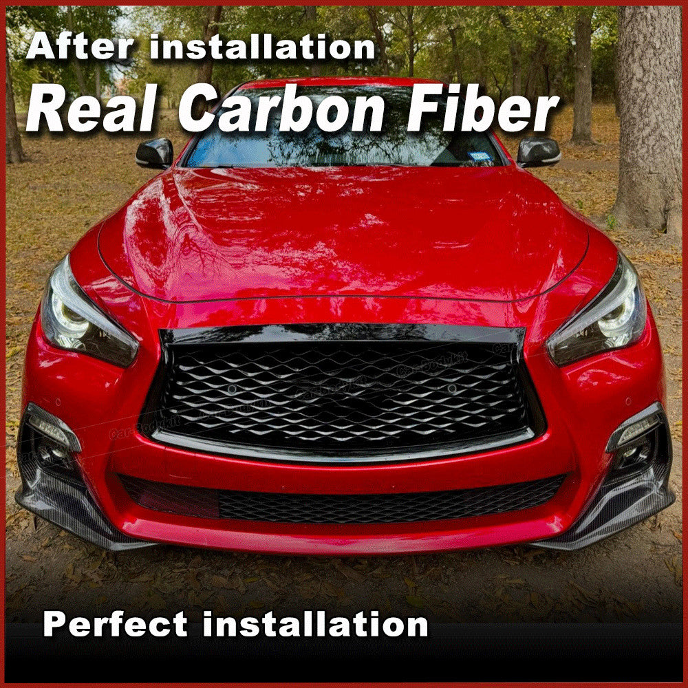 for Infiniti Q50 Sport 2018-2020 REAL Carbon Fiber Fog Light Cover Grill Bezel
