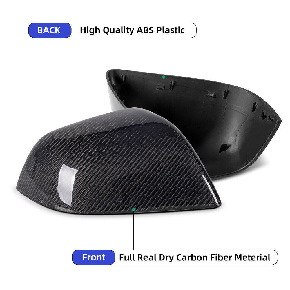 For Newest for Model 3 2017-2024 Side Mirror Covers Real Carbon Fiber 2PCS