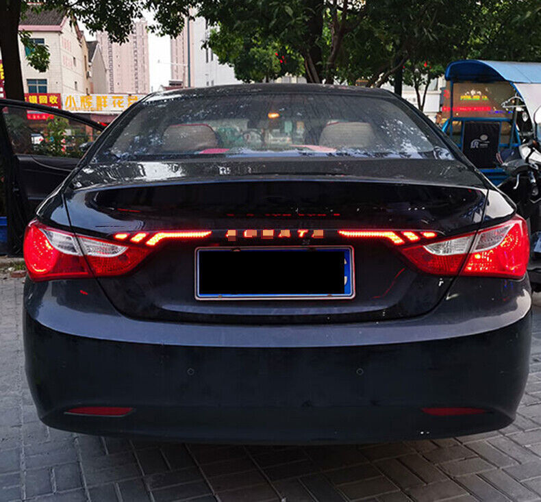 for Hyundai Sonata 12-14 LED black Rear Tail Brake Steering Light Moving Light