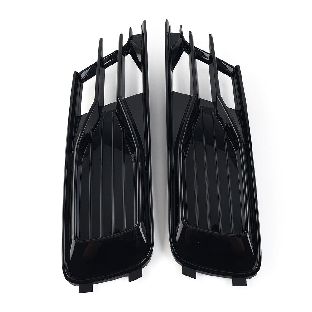 Black Front Lower Bumper Grille Fog Light Grill Cover for Audi for A6 C7 2014-2018