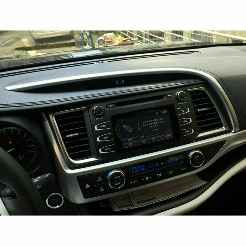 ABS Silver Central Console Dashboard Strip Trim for Toyota Highlander 2014-2019