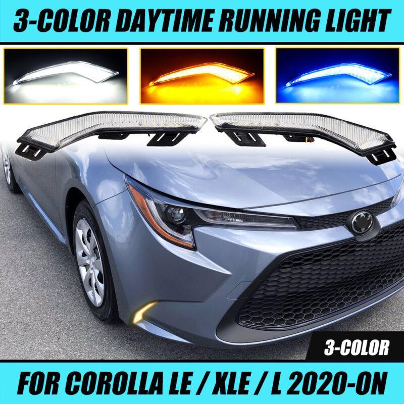 Front Bumper LED Fog Lights DRL Indicator for Toyota for Corolla L LE XLE 2020-2022