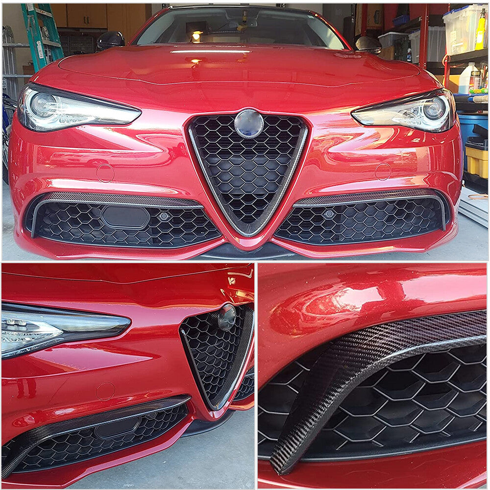 for Alfa Romeo Giulia Sport 15UP Carbon Fiber Fog Light Splitter Canard Fins