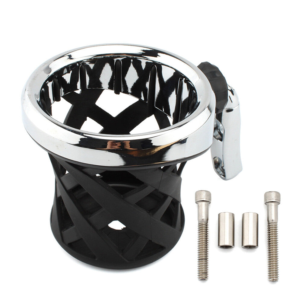 Motorcycle Handlebar Cup Holder Drink W/ Mesh Basket Mount Universal