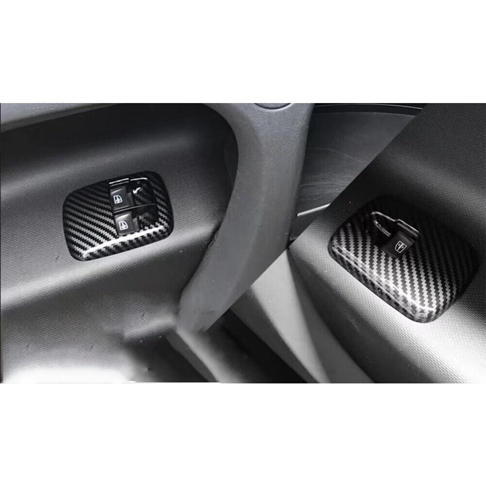 Glass Window Lifting Lock Panel Trim for Mercedes-Benz for SMART 15-18 Carbon Fiber