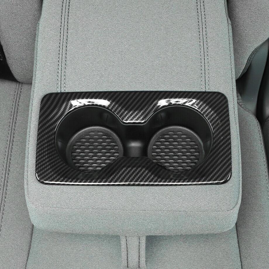 Suitable for 2019-2024 for Dodge for RAM 1500 Carbon Fiber Rear Armrest Box Cup Holder Cover Trim